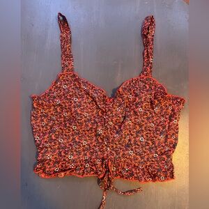 Cropped floral tank